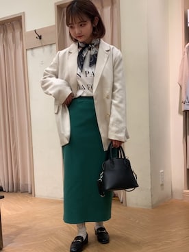 「Te chichi TERRASSE（テチチテラス）のアイテム（テーラードジャケット）」を使った、SAKURAさん（レディース・152cm）の冬コーディネート