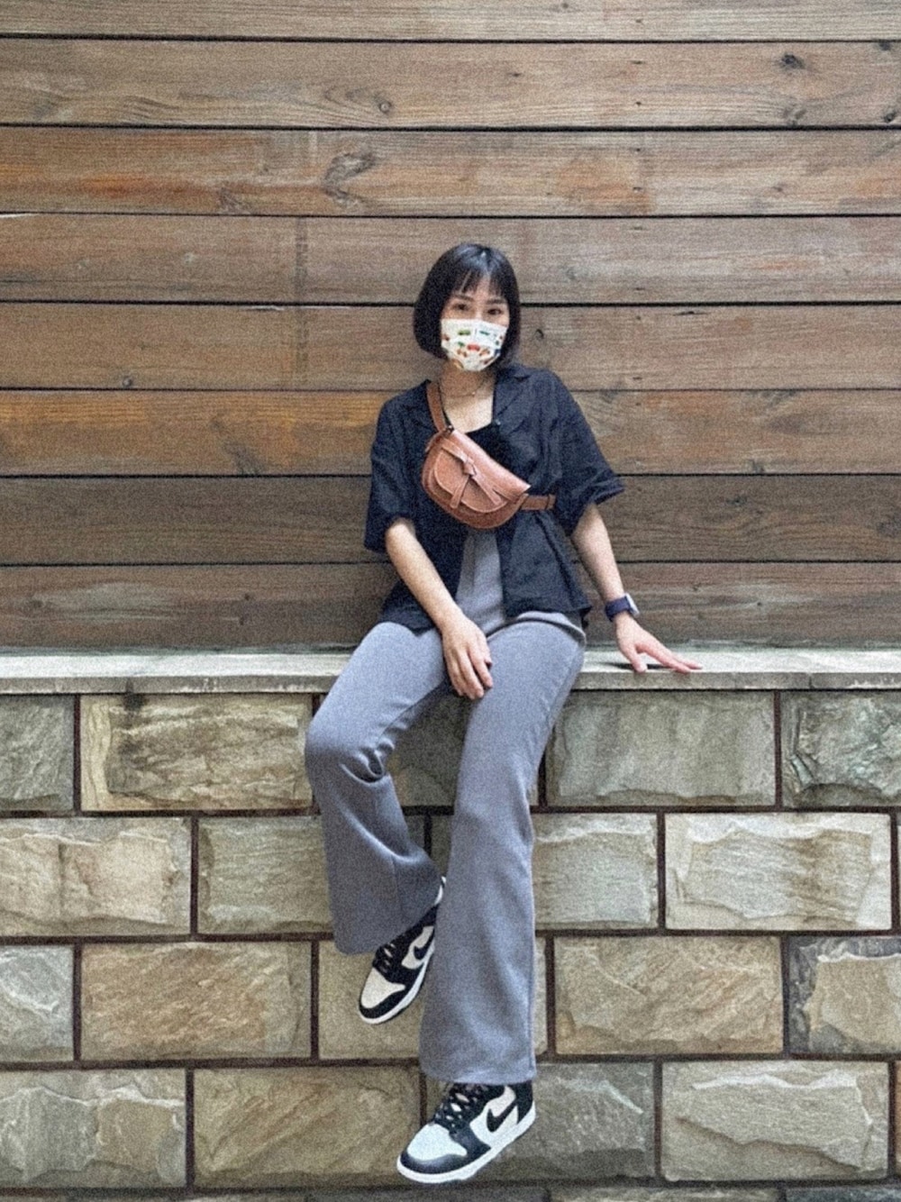 「ootd」｜「no brandのアイテム（チノパンツ、グレー系）」を使った、s0a5n1d4yさん（レディース・153cm）の夏コーディネートの1枚目の写真