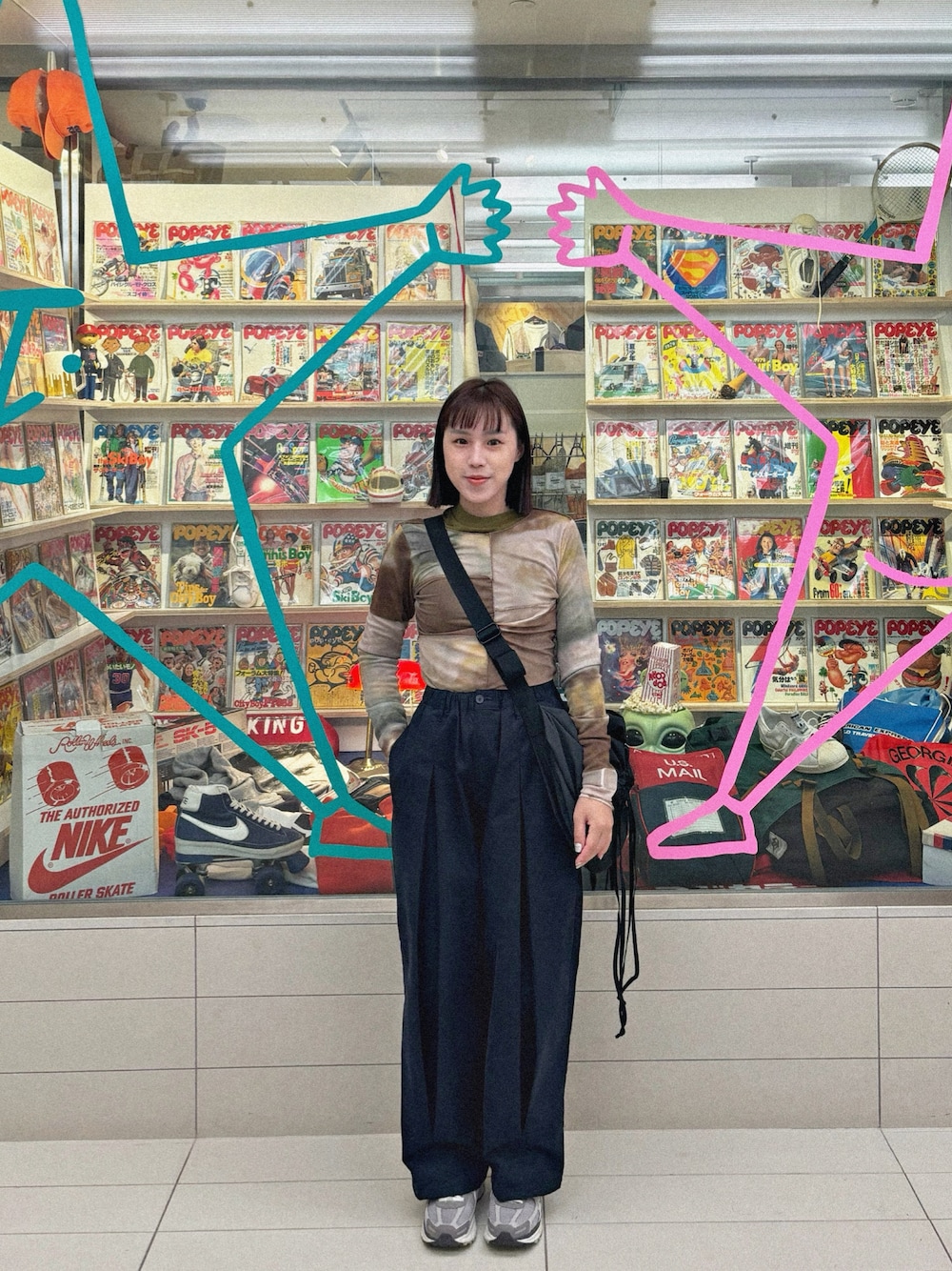 「niko and...のアイテム（チノパンツ、ブラック系）」を使った、s0a5n1d4yさん（レディース・153cm）の冬コーディネートの1枚目の写真
