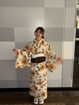 「アイテム（浴衣）」を使った、こころさん（レディース・156cm）の夏コーディネート