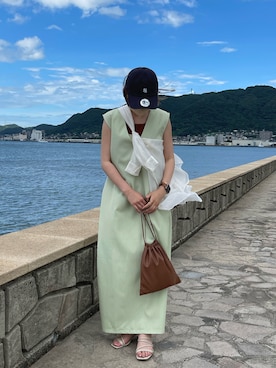 「Bou Jeloud（ブージュルード）のアイテム（ワンピース/ドレス）」を使った、saiさん（レディース・151cm）の夏コーディネート
