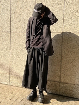 「Yohji Yamamoto（ヨウジヤマモト）のアイテム（ジャケット/アウター）」を使った、m0takuさん（メンズ・185cm）の春コーディネート