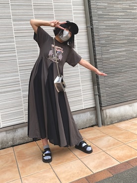 「ロックコーデ」｜「アイテム（ワンピース/ドレス）」を使った、shizukaさん（レディース・159cm）の秋コーディネート