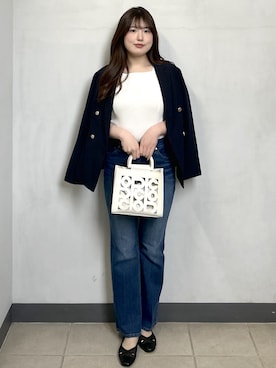 「index（インデックス）のアイテム（テーラードジャケット）」を使った、38syk1さん（レディース・163cm）の春コーディネート
