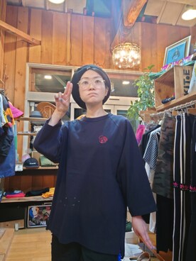 「アイテム（ハンチング/ベレー帽、その他）」を使った、komeshigeさん（レディース・153cm）の春コーディネート