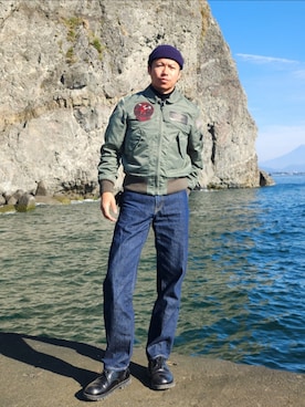 「アイテム（ミリタリージャケット）」を使った、tulipさん（メンズ・165cm）の秋コーディネート