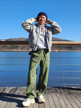 「アイテム（イヤーマフ）」を使った、tulipさん（メンズ・165cm）の秋コーディネート