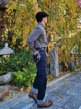 「アイテム（キャスケット）」を使った、tulipさん（メンズ・165cm）の秋コーディネート