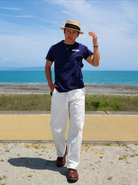 「BEAMS（ビームス）のアイテム（パンツ）」を使った、tulipさん（メンズ・165cm）の春コーディネート