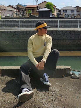 「Timberland（ティンバーランド）のアイテム（キャップ）」を使った、tulipさん（メンズ・165cm）の春コーディネート