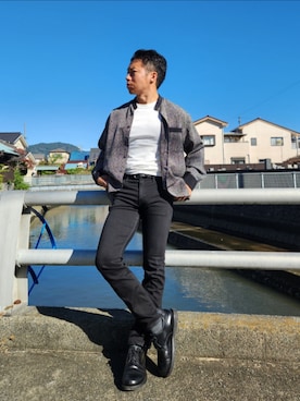 「黒パンツ」｜tulipさん（メンズ・165cm）の秋コーディネート