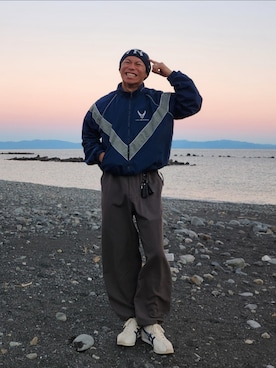 「アイテム（ナイロンジャケット）」を使った、tulipさん（メンズ・165cm）の秋コーディネート