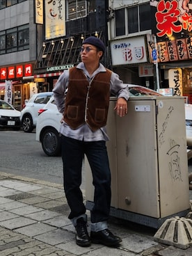 「アイテム（ベスト）」を使った、tulipさん（メンズ・165cm）の秋コーディネート