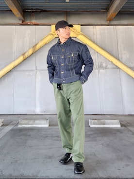 「アイテム（デニムジャケット）」を使った、tulipさん（メンズ・165cm）の秋コーディネート