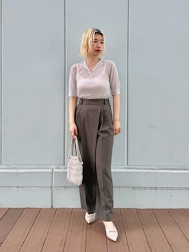 「BEAUTY&YOUTH UNITED ARROWS（ビューティーアンドユースユナイテッドアローズ）のアイテム（トートバッグ）」を使った、KANOさん（レディース・161cm）の夏コーディネート