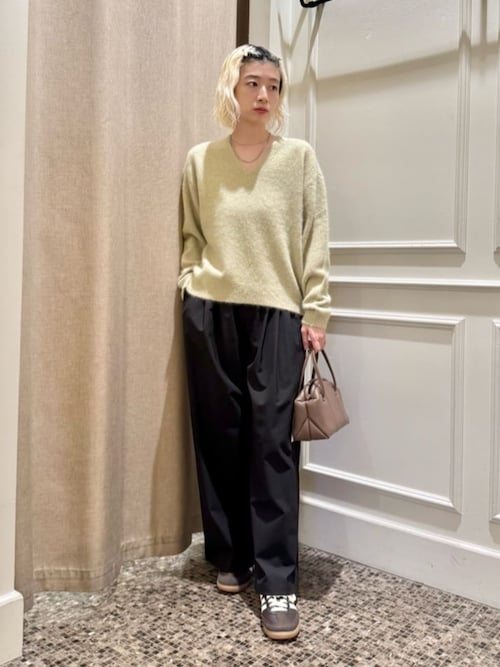 セール】毛ポリエステルブレンド ワイドタックパンツ（その他パンツ