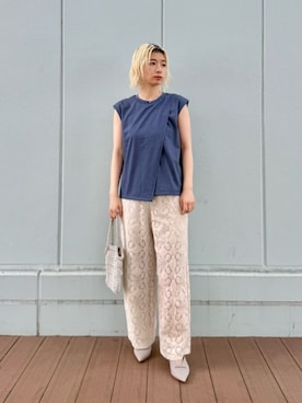 「BEAUTY&YOUTH UNITED ARROWS（ビューティーアンドユースユナイテッドアローズ）のアイテム（トートバッグ）」を使った、KANOさん（レディース・161cm）の夏コーディネート