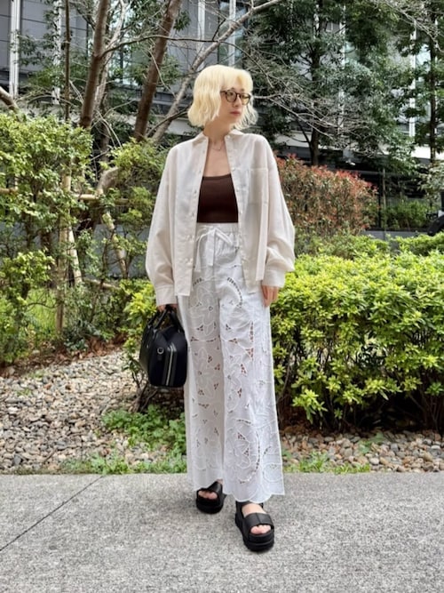 2025Sビューティ＆ユースBYコットンエンブロイダリーワイドイージーパンツM 2025Sビューティ＆ユースBYコットンエンブロイダリーワイド