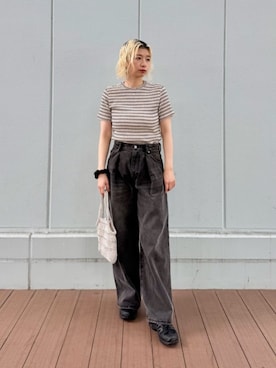 「アイテム（ヘアゴム）」を使った、KANOさん（レディース・161cm）の夏コーディネート