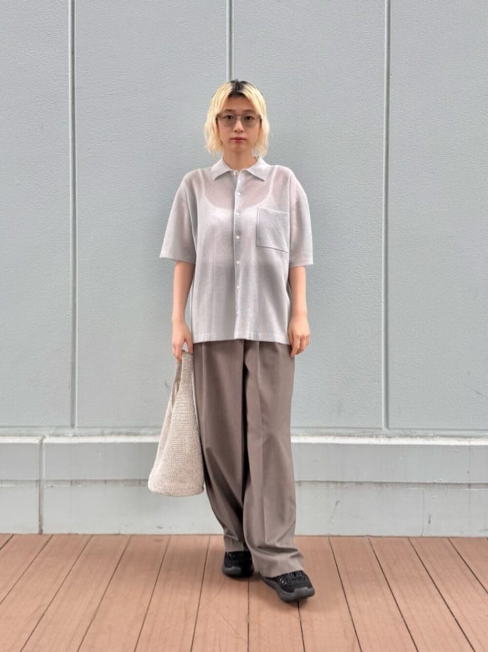 ミラノリブショートスリーブシャツカーディガン -ウォッシャブル-を