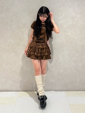 「アイテム（レッグウォーマー）」を使った、NANAさん（レディース・162cm）の夏コーディネート