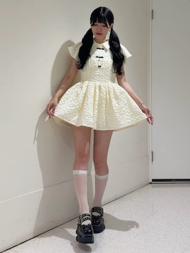 「アイテム（チュニック、ホワイト系）」を使った、NANAさん（レディース・162cm）の夏コーディネート