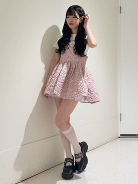 「アイテム（チュニック）」を使った、NANAさん（レディース・162cm）の夏コーディネート