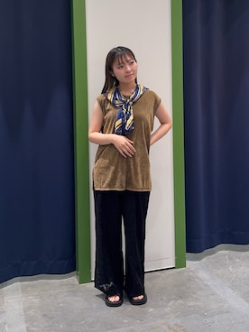 「CIAOPANIC TYPY（チャオパニックティピー）の【新色追加】【lil】アソートデザインスカーフ（バンダナ/スカーフ）」を使った、ichyyyさん（レディース・152cm）の秋コーディネート