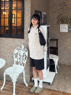 「アイテム（ポロシャツ）」を使った、nanamiさん（レディース・160cm）の秋コーディネート