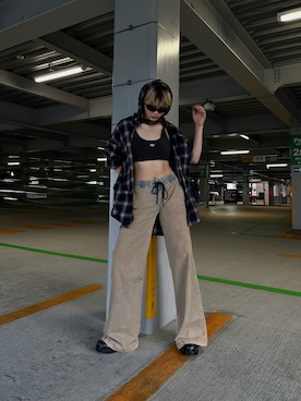 「アイテム（キャミソール）」を使った、MARINさん（レディース・170cm）の秋コーディネート
