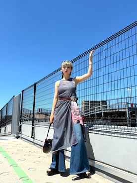 「アイテム（ベルト）」を使った、MARINさん（レディース・170cm・20代）の夏コーディネート