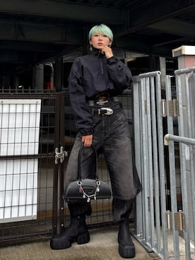 「アイテム（ナイロンジャケット）」を使った、MARINさん（レディース・170cm）の夏コーディネート