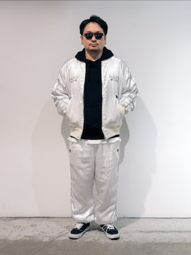 「アイテム（スカジャン）」を使った、Ronさん（メンズ・170cm）の冬コーディネート