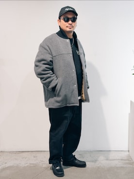 「アイテム（その他アウター、グレー系）」を使った、Ronさん（メンズ・170cm）の秋コーディネート
