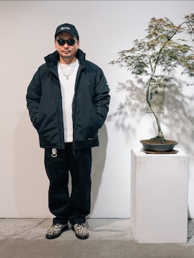 「アイテム（ミリタリージャケット）」を使った、Ronさん（メンズ・170cm）の秋コーディネート