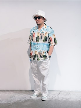 「NATIVE SONS（ネイティブ サンズ）のアイテム」を使った、Ronさん（メンズ・170cm）の夏コーディネート