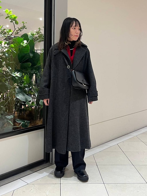 セール】カシミヤ混強縮キーネックニットプルオーバー（ニット