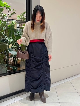 「スカートコーデ」｜ｶﾝﾅさん（レディース・158cm）の冬コーディネート