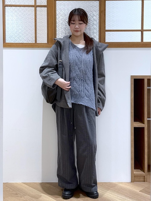 セール】ゆるケーブル編みVネックニット（ニット/セーター）｜ROPE