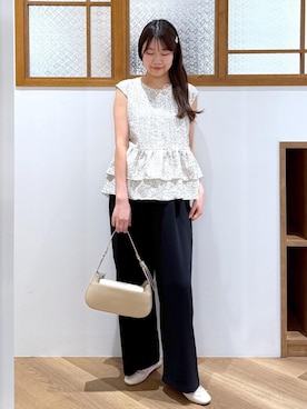 「アイテム（バレエシューズ）」を使った、Reiさん（レディース・158cm・20代）の夏コーディネート