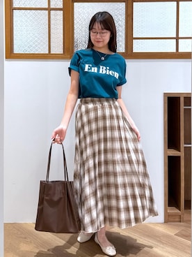「アイテム（バレエシューズ）」を使った、Reiさん（レディース・158cm・20代）の夏コーディネート