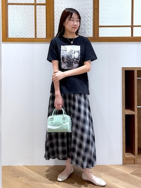 「ROPE' PICNIC（ロペピクニック）の【AIRina/エアリーナ】軽くてやわらかいバレエシューズ（バレエシューズ）」を使った、Reiさん（レディース・158cm）の夏コーディネート