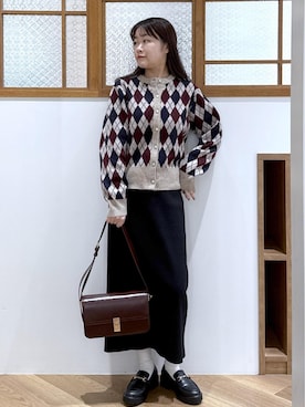 「ROPE' PICNIC（ロペピクニック）のアイテム（スカート）」を使った、Reiさん（レディース・158cm）の秋コーディネート