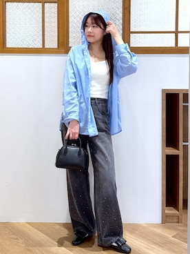 「アイテム（レインシューズ）」を使った、Reiさん（レディース・158cm）の秋コーディネート