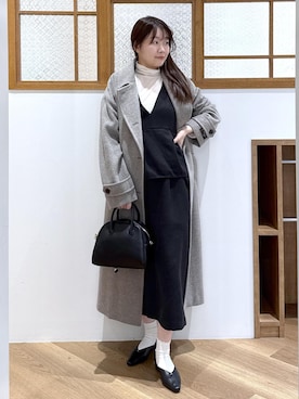 「アイテム（ジャンパースカート）」を使った、Reiさん（レディース・158cm）の秋コーディネート