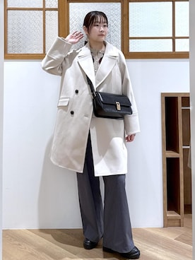 「アイテム（ピーコート）」を使った、Reiさん（レディース・158cm・20代）の秋コーディネート