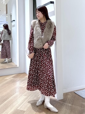 「アイテム（パンプス）」を使った、Reiさん（レディース・158cm）の秋コーディネート