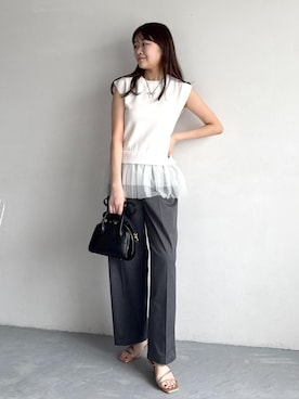 「アイテム（チノパンツ）」を使った、Reiさん（レディース・158cm・20代）の夏コーディネート