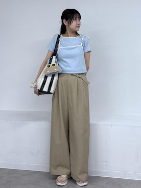 「ハローキティコラボ（ハローキティコラボ）のアイテム」を使った、Reiさん（レディース・158cm）の夏コーディネート