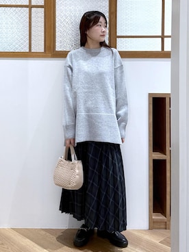 「ROPE' PICNIC（ロペピクニック）のキルティングベロアミニショルダーバッグ（ショルダーバッグ）」を使った、Reiさん（レディース・158cm）の秋コーディネート